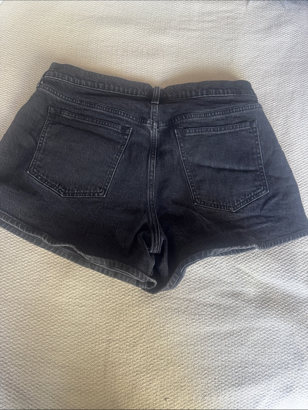 Abercrombie & Fitch Black Washed High-Rise Denim Shorts - Picture 2 of 2